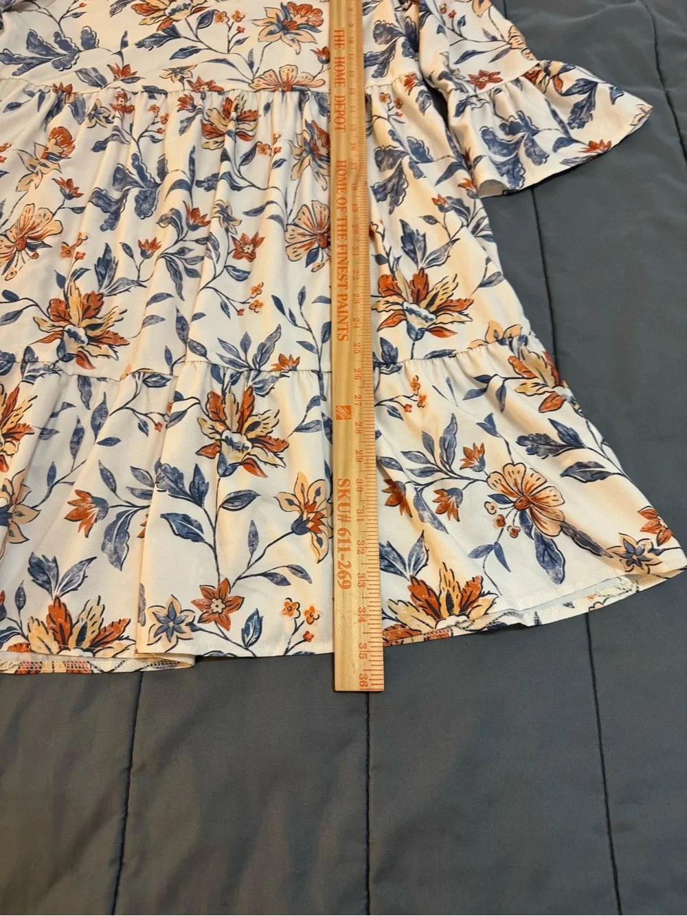 Emery Rose Floral Tiered Boho Smock Dress Small - Picture 5 of 7